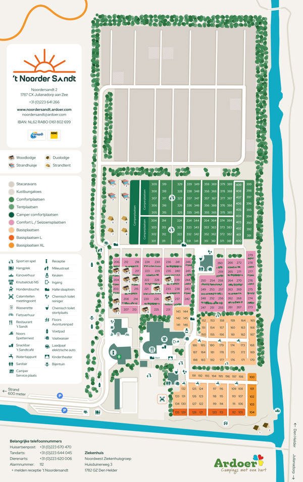 Plattegrond van Ardoer 't Noorder Sandt