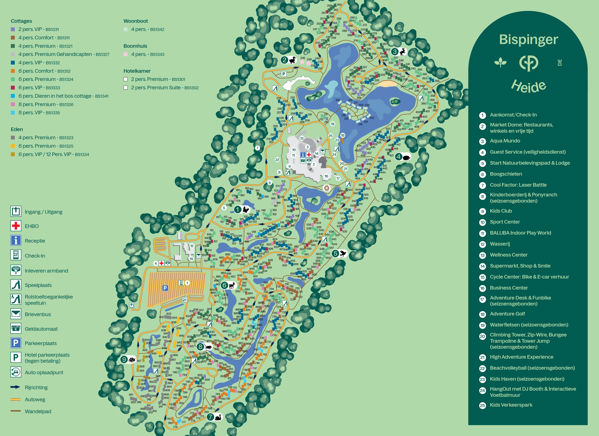 Plattegrond van Center Parcs Bispinger Heide