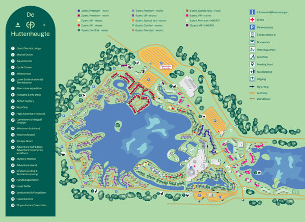 Plattegrond van Center Parcs De Huttenheugte
