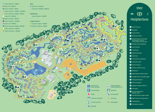 Plattegrond van Center Parcs Het Heijderbos