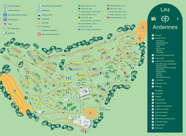 Plattegrond van Center Parcs Les Ardennes