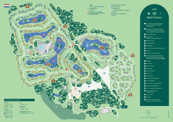 Plattegrond van Center Parcs Les Bois-Francs