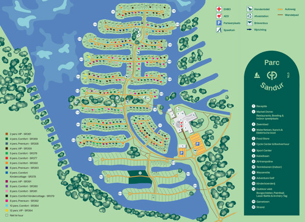 Plattegrond van Center Parcs Parc Sandur