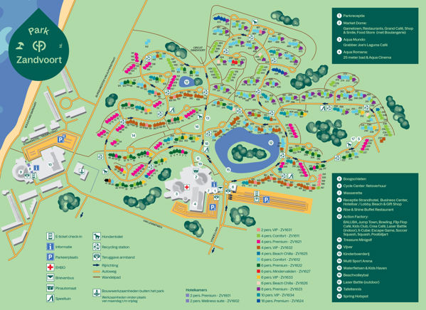Plattegrond van Center Parcs Park Zandvoort