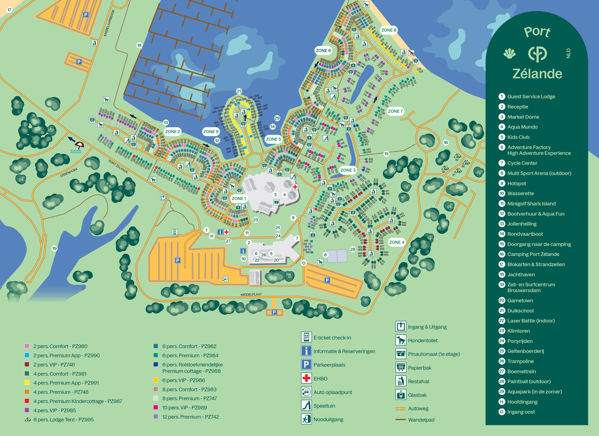 Plattegrond van Center Parcs Port Zélande