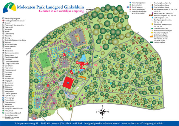 Plattegrond van Molecaten Park Landgoed Ginkelduin