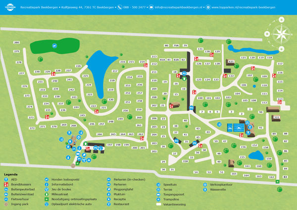 Plattegrond van TopPark Recreatiepark Beekbergen