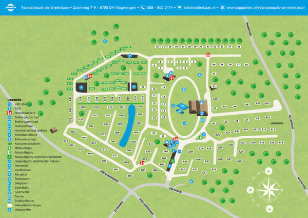 Plattegrond van TopPark Recreatiepark de Wielerbaan
