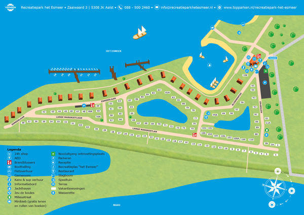 Plattegrond van TopPark Recreatiepark het Esmeer