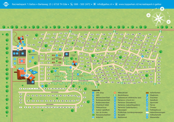 Plattegrond van Toppark Resort Bosvallei