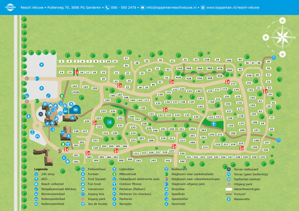 Plattegrond van TopPark Resort Veluwe