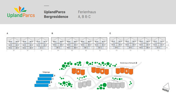 Plattegrond van UplandParcs Bergresidence